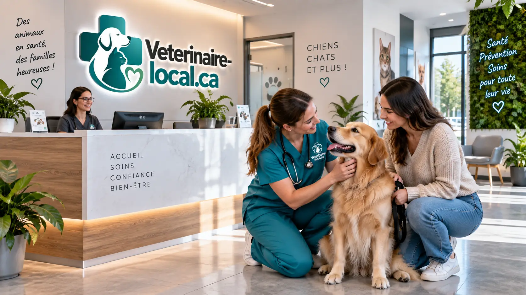 Accueil d'une clinique vétérinaire